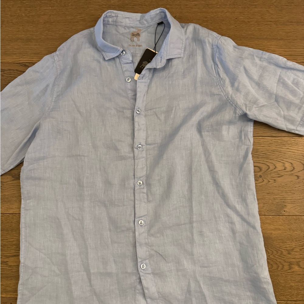 Raffi Linen Light Blue Men's Shirt